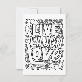 Live Laugh Kärlek Färg Ditt eget anteckningskort