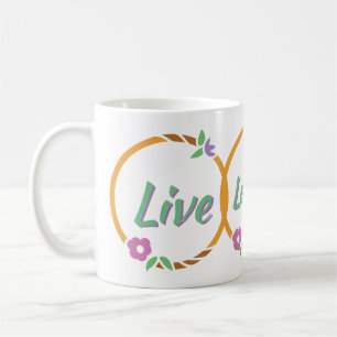 Live Laugh Kärlek Flower Ring Kaffemugg