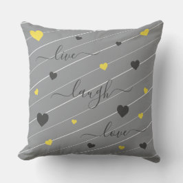 Live Laugh Kärlek Hearts Dekorativ kudde