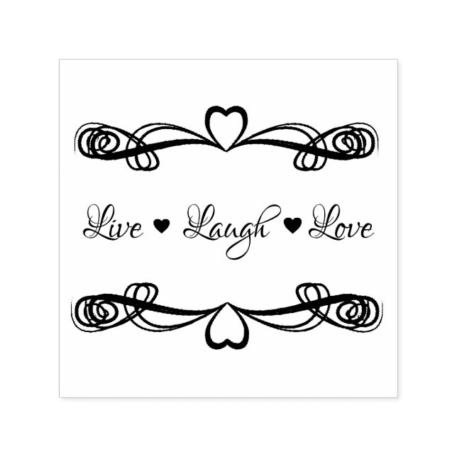 Live Laugh Kärlek Hearts Självfärgande Stämpel (Design)