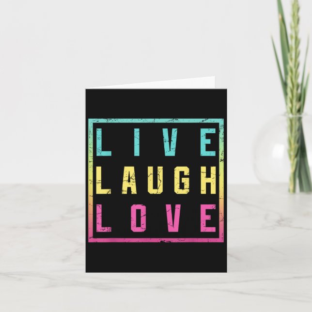 Live Laugh Kärlek inspiration Motivational Coola G Kort (Framsida)