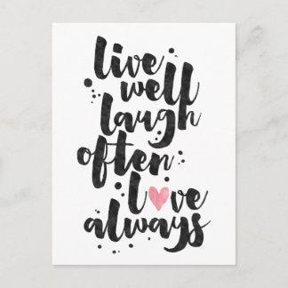 Live Laugh Kärlek - inspirationskort Vykort