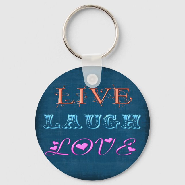 Live Laugh Kärlek Keychain Nyckelring (Framsida)