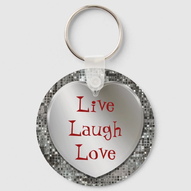 Live Laugh Kärlek Keychain Nyckelring (Framsida)