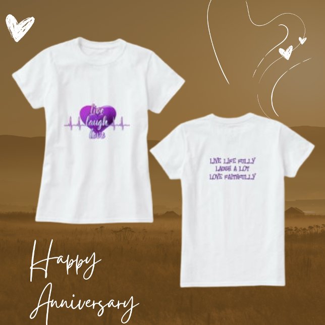 Live Laugh Kärlek Lila Modern Life Citat T Shirt (Skapare uppladdad)