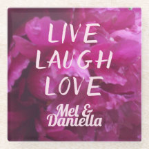 Live Laugh Kärlek Lila Peony Blommigt