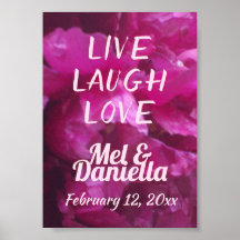 Live Laugh Kärlek Lila Peony Bröllop