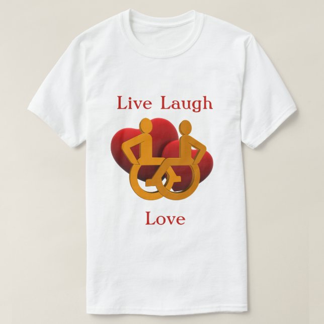 Live Laugh Kärlek med Wheelcourt Hearts T Shirt (Design framsida)