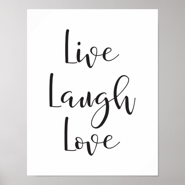 Live Laugh Kärlek, Motiv, inspirationell utskrift Poster (Framsidan)