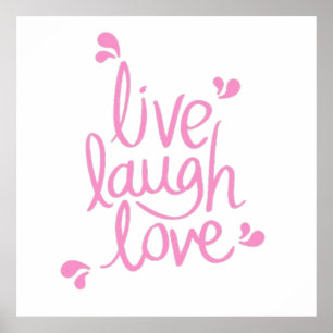 Live Laugh Kärlek Motivational Quote Poster
