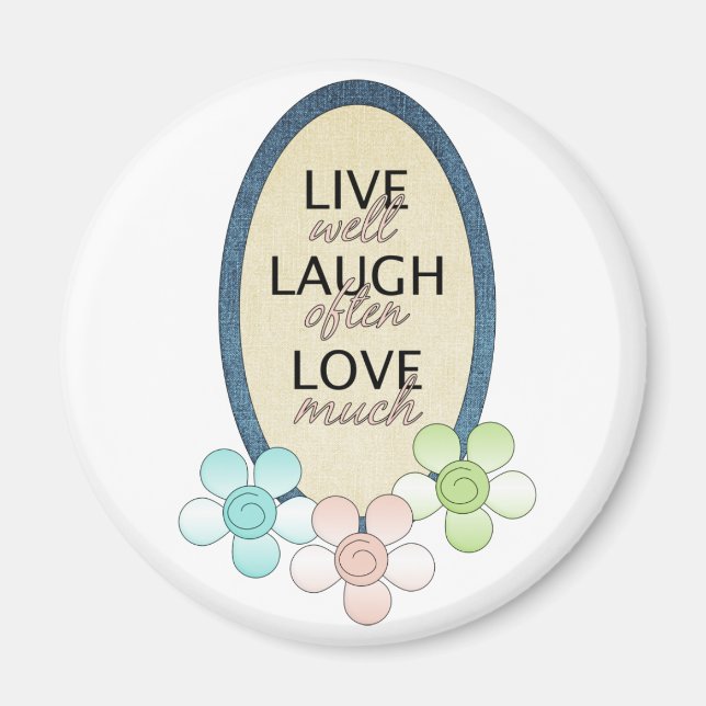 Live Laugh Kärlek Patch Magnet (Framsidan)