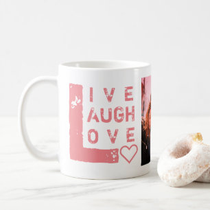 Live Laugh Kärlek Photo Collage Valentine Kaffemugg