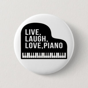 Live Laugh Kärlek Piano Grand Piano Pianist Quote Knapp