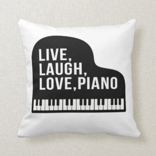 Live Laugh Kärlek Piano Grand Piano Pianist Quote Kudde