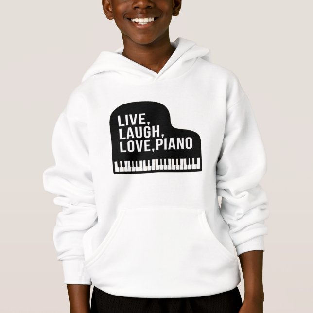 Live Laugh Kärlek Piano Grand Piano Pianist Quote T Shirt (Framsida)