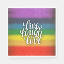 Live Laugh Kärlek Rainbow Napkins Pappersservett