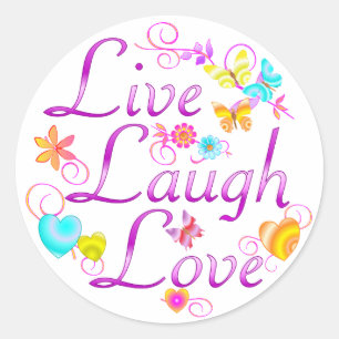 Live Laugh Kärlek Runt Klistermärke