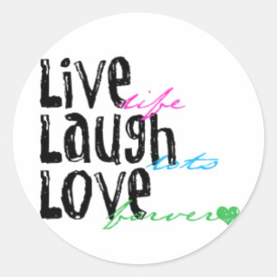 Live Laugh Kärlek Runt Klistermärke