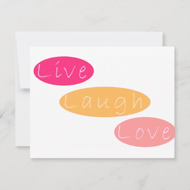 Live Laugh Kärlek Stationery Anteckningskort (Framsida)