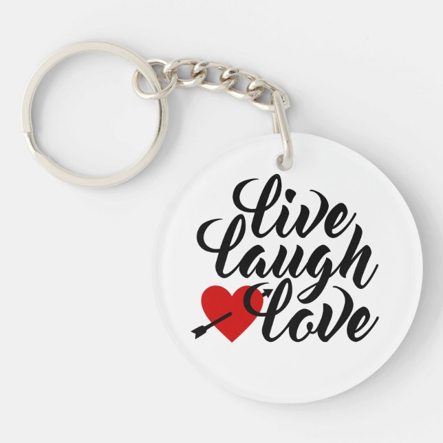 Live Laugh Kärlek Valentine Calligraphy | Nyckelke (Framsidan)