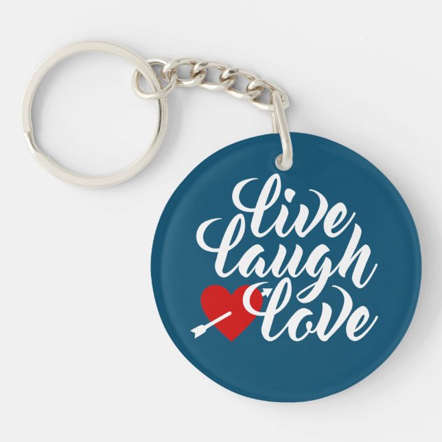 Live Laugh Kärlek Valentine Calligraphy | Nyckelke (Framsidan)