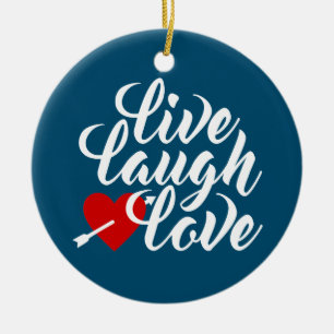 Live Laugh Kärlek Valentine Calligraphy Ornament