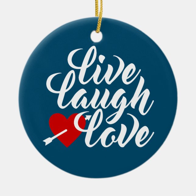 Live Laugh Kärlek Valentine Calligraphy | Ornament (Framsidan)
