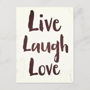Live Laugh Kärlek vintage inspirationcitat Vykort
