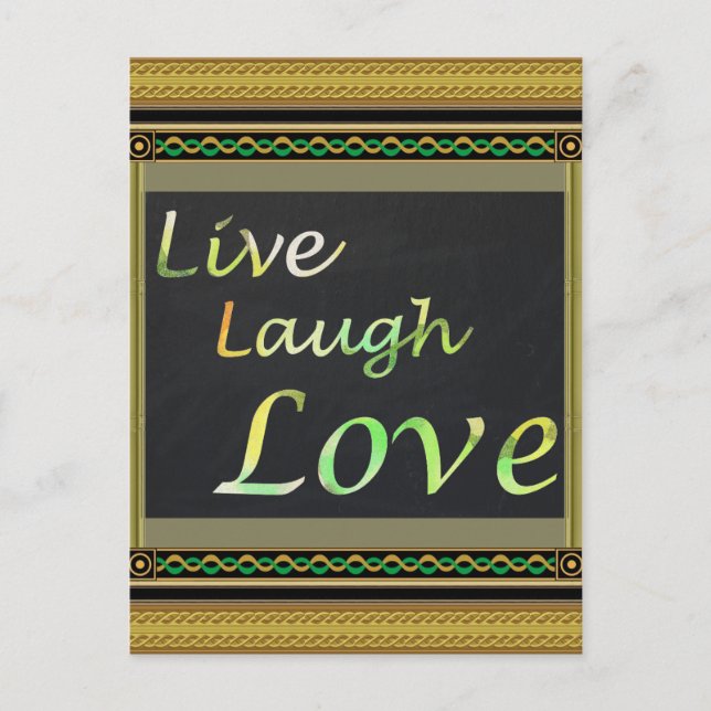 Live Laugh Kärlek Vykort (Framsida)