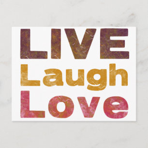 Live Laugh Kärlek Vykort