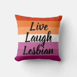 Live Laugh Lesbisk Pillow Kudde