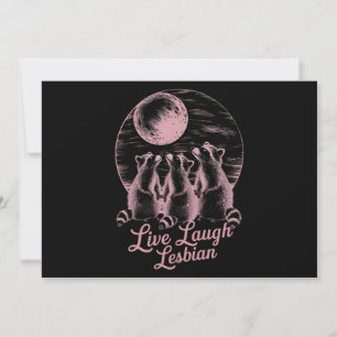 Live Laugh Lesbisk Tvättbjörn Lesbisk LGBTQ Pride  Inbjudningar