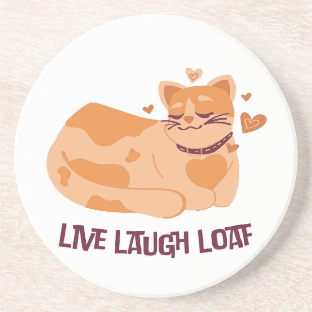 Live Laugh Loaf Cat Coasters Underlägg (Framsidan)