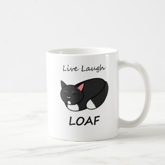 Live Laugh Loaf Tuxedo Cat Mugg