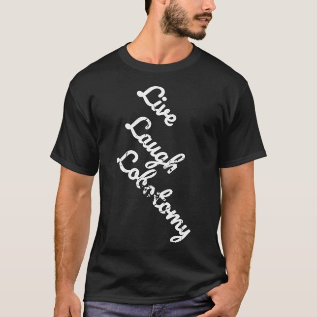 Live Laugh Lobotomy Kärlek Parody Distress T Shirt (Framsida)