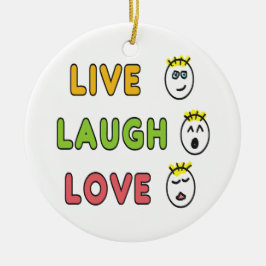 Live Laugh Love Julgransprydnad Keramik