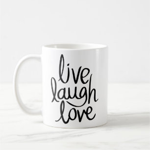 Live Laugh Love – Klassisk Inspirerande Typografi Kaffemugg