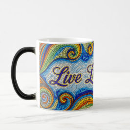Live Laugh Love mosaik färgförändrande keramikmugg Magisk Mugg