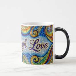 Live Laugh Love mosaik färgförändrande keramikmugg Magisk Mugg