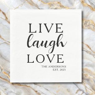 Live Laugh Love Namn Etablerad årsdag Pappersservett