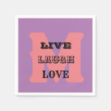 LIVE LAUGH LOVE NAMN LILA MODERN PAPPER