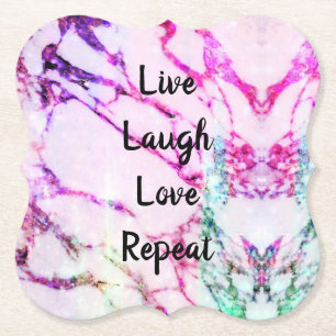 Live Laugh Love Repeat Marmor Pappersunderläggssat Underlägg Papper