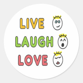 Live Laugh Love Runt Klistermärke