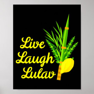 Live Laugh Lulav Etrog Glad Sukkot Judisk Sukkah Poster