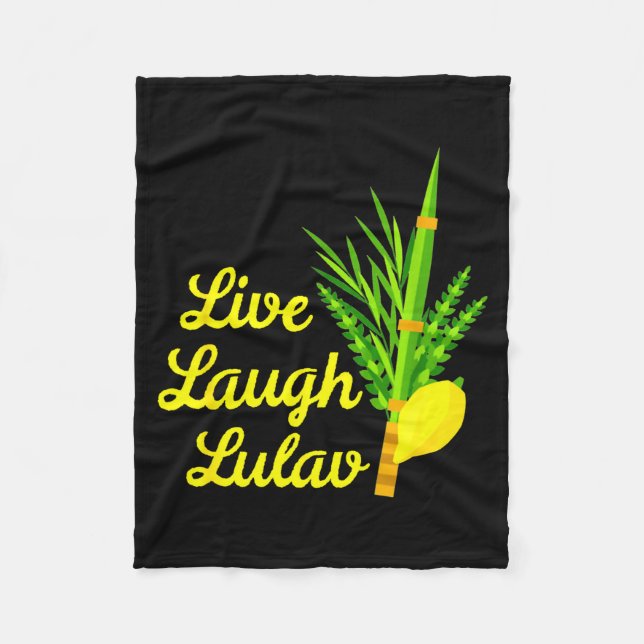 Live Laugh Lulav Etrog Happy Sukkot Jewish Sukkah  Fleecefilt (Framsidan)