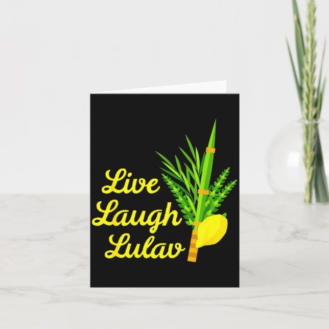 Live Laugh Lulav Etrog Happy Sukkot Jewish Sukkah  Kort (Framsida)