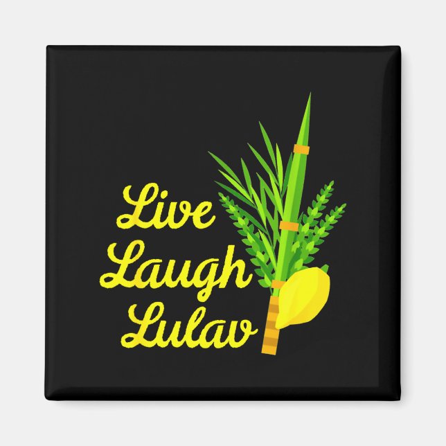 Live Laugh Lulav Etrog Happy Sukkot Jewish Sukkah  Magnet (Framsidan)