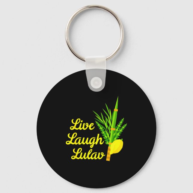 Live Laugh Lulav Etrog Happy Sukkot Jewish Sukkah  Nyckelring (Framsida)