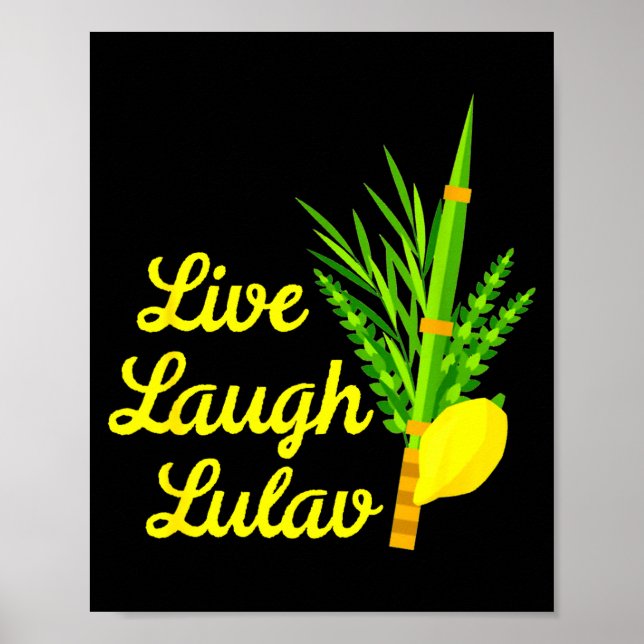 Live Laugh Lulav Etrog Happy Sukkot Jewish Sukkah  Poster (Framsidan)