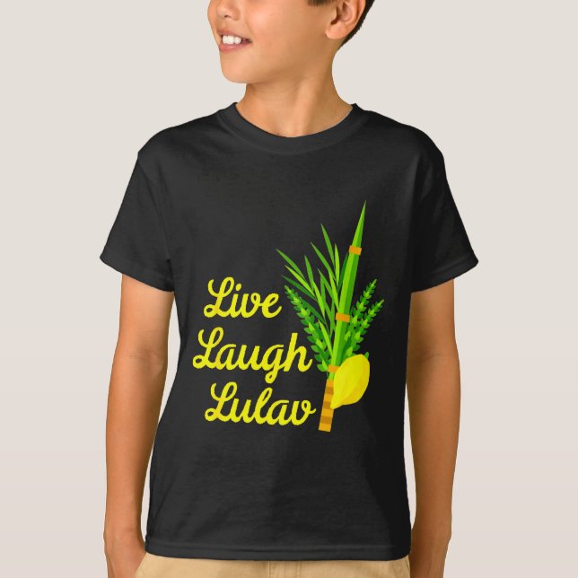 Live Laugh Lulav Etrog Happy Sukkot Jewish Sukkah  T Shirt (Framsida)